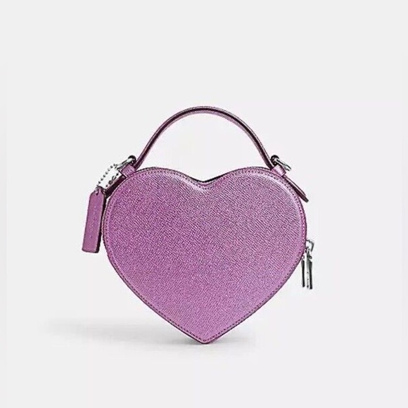 Coach Heart Crossbody In Metallic Lilac - Picture 4 of 7